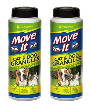 Move It Cat & Dog Garden Repellent Granules, 240g – 100% Natural, Non-Toxic Outdoor Pet Deterrent for Flowerbeds, Lawns, Patios & Driveways – Easy to Sprinkle (2PCS)