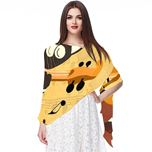 Foulard mousseline chat et souris, l'accessoire plage et mariage polyvalent