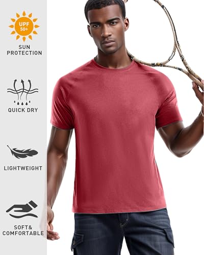 Mens Rash Guard Short Sleeve, UPF 50+ UV Sun Protection SPF Shirts - Quick Dry Lightweight Fishing Swim T-Shirt4