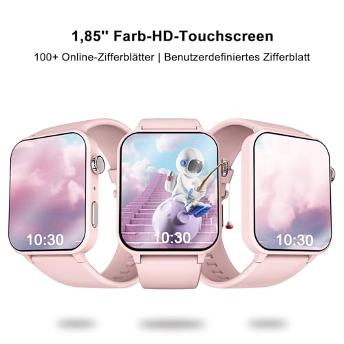 Blackview-Smartwatch-Damen-185-Fitnessuhr-mit-Tatigen-und-Annehmen-von-Anrufen-Sportuhr-mit-100-Sportmodi-Schrittzahler-Schlafmonitor-Herzfrequenz-Smart-Watch-Fitness-Tracker-fur-Android-iOS