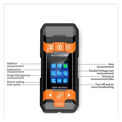 Metaaldetector Metalen bedrading Detector Laser RangeFinder Wall Scanner Draad en Kabel Metalen Stud Hout Detector Voor volwassen kind (Color : Black, Size : 2101C) - Image 5