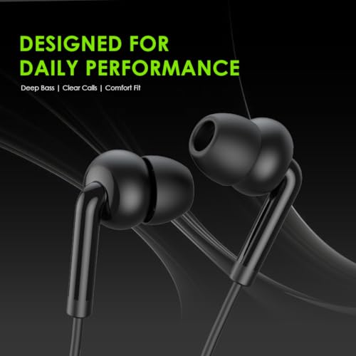 Oraimo in-Ear Wired Earphones | Comfortable Fit with Call Clarity Mic | One-Button Control & Noise-Free Calls | Super Deep Bass and Lightweight Design – Black (OEP 302N) - Image 6