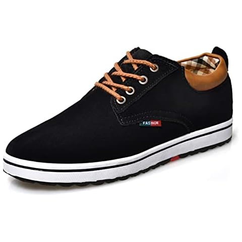 Men's Lace Up Oxford Shoes 2.36'' Invisible Height Increasing Elevator Flannelette Cowhide Leather Dress Shoes Dark Black 43 Cover