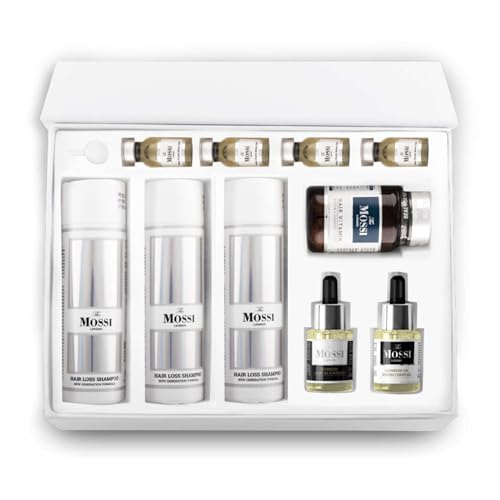 The Mossi London Kit completo de cuidado del cabello de 2 meses – Solución de recuperación posterior al trasplante y anticaída