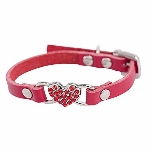 Bunter Diamantpfirsich-Haustierkragen Rosennie Einstellbare Strass Peach Herz Leder Haustier Hundehalsband Umhängeband Haustier Hund Verstellbar Niedlich Strass Haustier Hundehalsband Cover