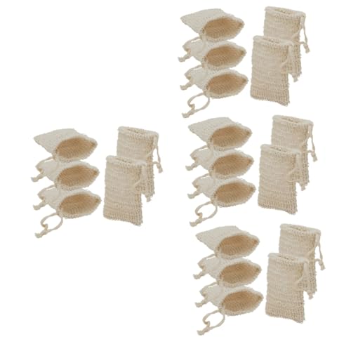 Porte-savon en filet lin coton Healvian avec sachets de mesh exfoliant douche