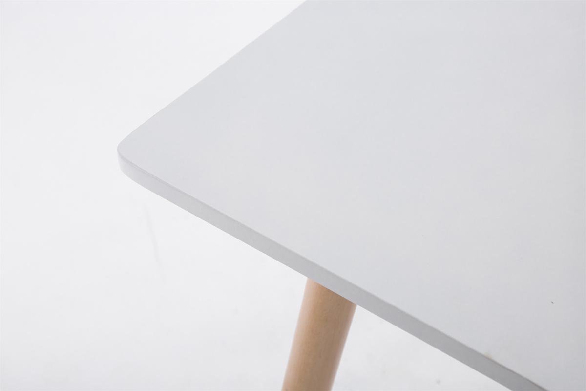 CLP Tavolo Bianco Quadrato Bente In Legno I Tavolo Da Pranzo Design Scandinavo Con Piedini Antigraffio 80 x 80 CM, Colore:natura