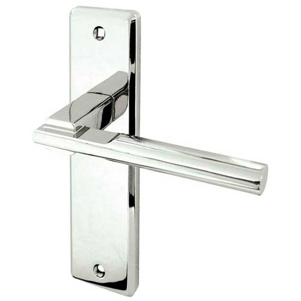 Loops Polished Chrome Stylish Suite Door Handle In For Modern Interiors - Interior Lever On Backplate