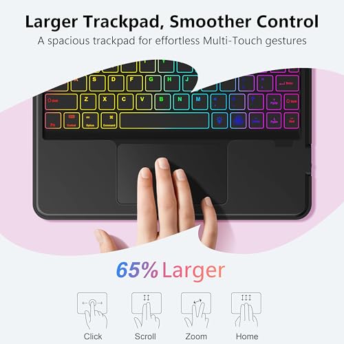 Image of Keyboard Case for iPad 11th (A16) & 10th Generation，Ultra-Light Magnetic Detachable Keyboard with Multi-Touch Trackpad - Backlit Keys,Adjustable Stand Case for iPad 11 inch 2025&10th Gen 10.9 inch
