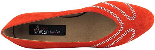 Women's Ballroom Dance Shoes Salsa Latin Practice Dance Shoes Red Suede Cd5504Eb Comfortable - Very Fine 1.1" Heel 7 M Us [Bundle Of 4] #TOP5
