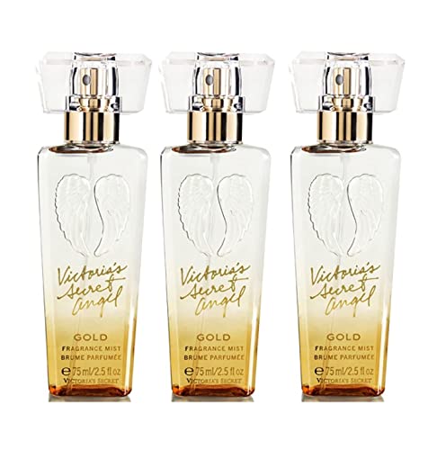 Victoria's Secret Body Fragrance Mist Travel Size 2.5 Fl Oz Lot of 3 (Angel Gold)