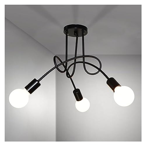 Lustre plafond Sputnik noir mat métal robuste design minimaliste