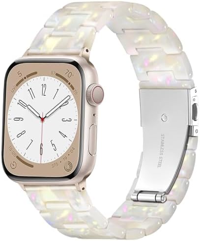 GEAK Compatible with Resin Apple Watch Bands for Women 40mm 38mm 41mm 42mm, Light Stylish Bracelet Replacement Bands Stainless Steel Buckle for iWatch Bands Series 11/10/9/8/7/6/5/4/3/2 SE Colorful