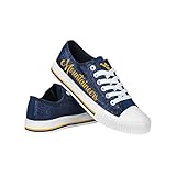 FOCO West Virginia Mountaineers NCAA Womens Color Glitter Low Top Canvas Shoes - 8