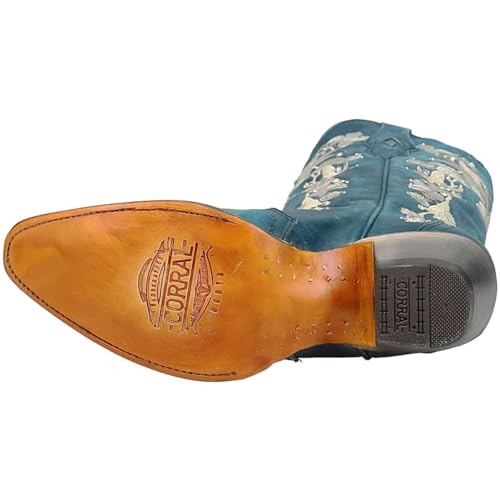 Image of Corral Ld Navy Blue Studs & Floral Embroidery & Crystals, Size: 10.5, Width: M