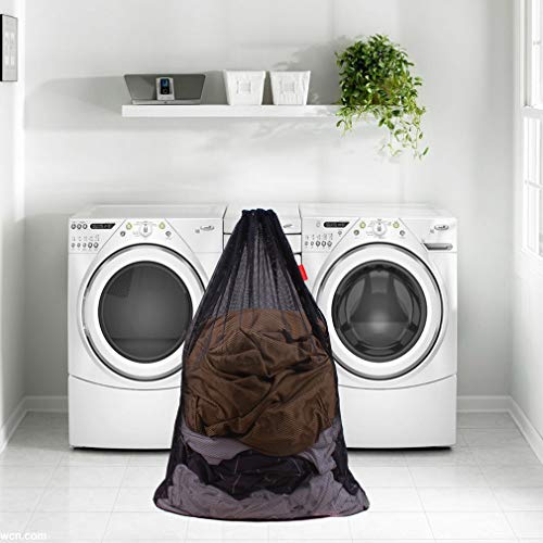 Duomiw DUOMIW-2HEISEXIYIDAI Mesh Laundry Bag Heavy Duty Drawstring Bag thumb #4