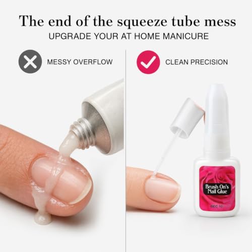 Image of RIANZ Super Strong Nail Glue for Press On Nails, 10ml Brush On Nail Glue for Acrylic Nails, Fake Nails & Nail Tips & Extension Durable & Long-Lasting, Easy Application, Mess-Free & Travel-Friendly (1)