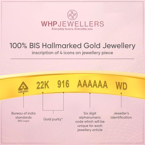 Image of WHP JEWELLERS Floral Heart Yellow Gold Earrings for Women | Womens Aesthetic & Stylish 22 KT Gold Earrings | Gold Fashion Jewellery for Women | Great for Gifting