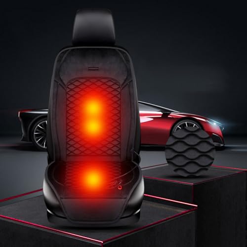 Heated Seats for Car 2 Pack Heated Car Seat Covers Uk Kit 12v Heated Blanket for Campervan Heated Cars Seats Cushions Heated Seat Cushion,Black