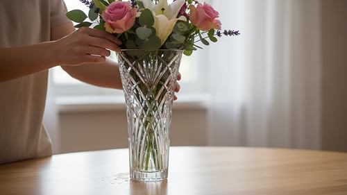 Lorren Home Trends Flower Vase Melodia, Made In Italy. 12" Tall, 6" Opening - Image 5