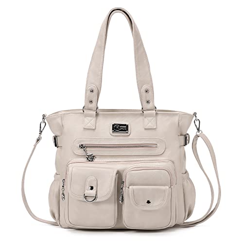 KL928 Large Purses for Women Shoulder Bag Tote Handbags Stylish Vegan Leather Hobo Bags Ladies, A-Black-4 01-light Gray