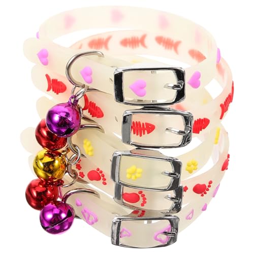 KESYOO Collar Luminoso Ajustable para Mascotas 5 Piezas Colores Aleatorios Diseño Fluorescente Almohadilla Cómoda Antipérdida Adecuado para Perros y Gatos en Paseos Color Aleatorio