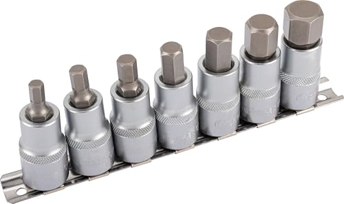 Condor Werkzeug 12227 | Bit-Stecknüsse Set | 7-teilig | 1/2 | Innensechskant Nuss Satz | 6-17 mm | Profi Werkzeug für Werkstatt und Heimwerker