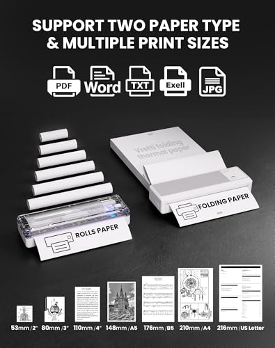 Imprimante thermique A4 compatible Android iOS pour impression papier A4 portable - 7
