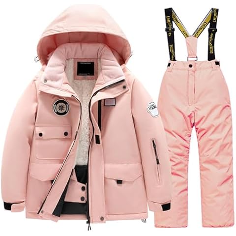 Tinarying Kids Ski Suit with Fleece Lining Cover