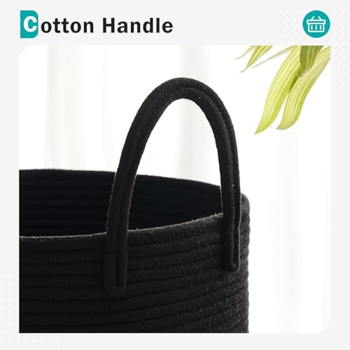 Image of Laundry Basket for Clothes | Toy Storage Basket | Storage Basket for Living room | Cotton Rope Basket Multi-Purpose | Extra Large Laundry Basket | Dirty Cloth Baskets Jute | 38x38x46 cm