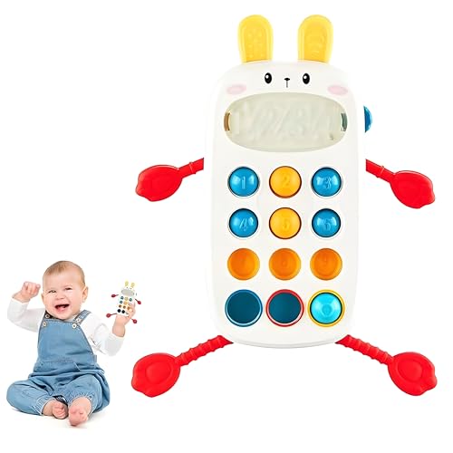Image of Cable World 8 in 1 Montessori Pull String for Toddlers (1+ Years) | Rabbit Shape Sensory Activity Toy with Pop It Buttons, Sliding Game & Fine Motor Skill Development | Travel Toy for Kids