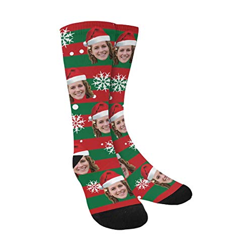 Product Image of the Custom Face on Socks Turn Your Photo Into Merry Christmas Personalized Socks Unisex for Unique Gift