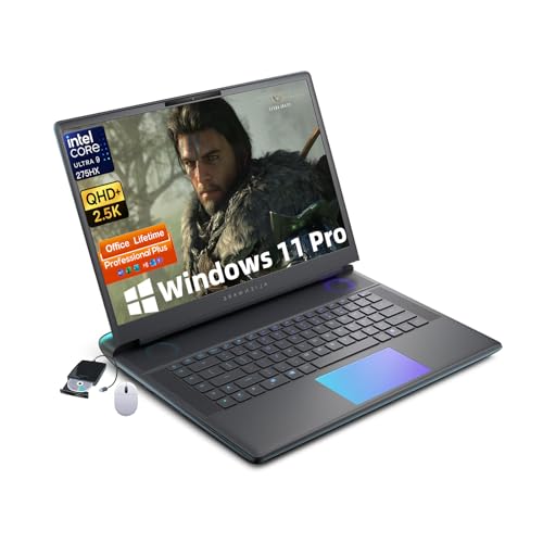 Image of Alienware 16 Area-51 Gaming Laptop - Intel Ultra 9 275HX(Up to 5.4GHz), GeForce RTX 5080, 16 inch QHD+ 240Hz, Backlit KB, 16GB GDDR7, Wins 11 Pro, Office License (32GB DDR5 | 4TB SSD)