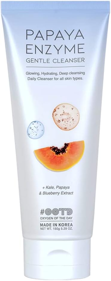 OOTD Papaya Enzyme Facial Cleanser [ 150 g ] Daily Gentle Cleanser with Papaya + Kale + Blueberry Extract, KBeauty Makeup Remover by Oxygen of the Day