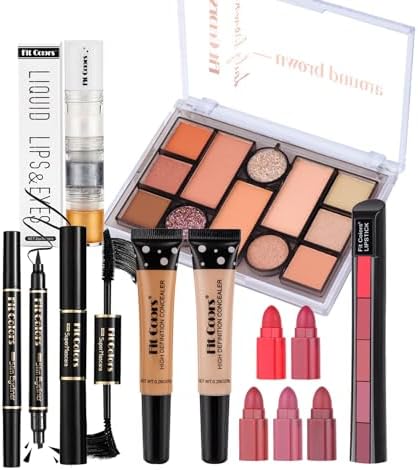 EnMart Makeup Kit for Women Full Kit, All in One Makeup Gift Set, Make-up Sets with Blush Eyeshadow Powder Palette Lipstick Mascara Liquid Eyeliner Pencil Glitter Liquid Eyeshadow Lips Set Concealer