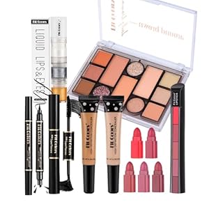 Makeup Kit for Women Full Kit, All in One Makeup Gift Set, Make-up Sets with Blush Eyeshadow Powder Palette Lipstick Mascara Liquid Eyeliner Pencil Glitter Liquid Eyeshadow Lips Set Concealer
