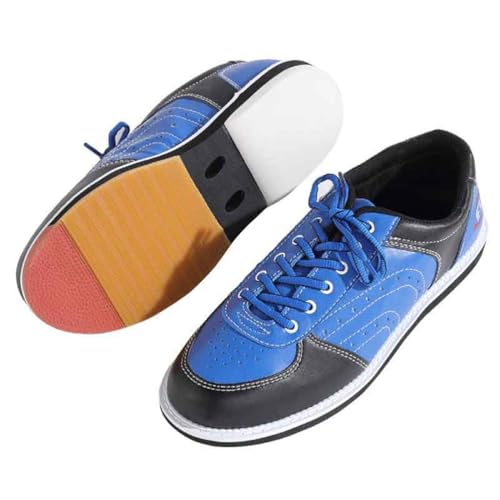Mens Professional Bowling Shoes, Lightweight Leather Bowls Trainers Comfortable Non-Slip Athletic Training Shoes for Male3