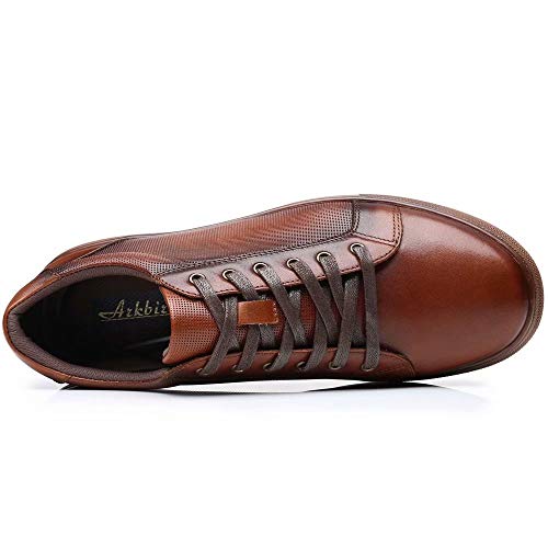 Image of Arkbird Casual Sneakers, Breathable Lace-Up Leather Walking Shoes Comfortable Fashion Sneakers for Men Daily Work