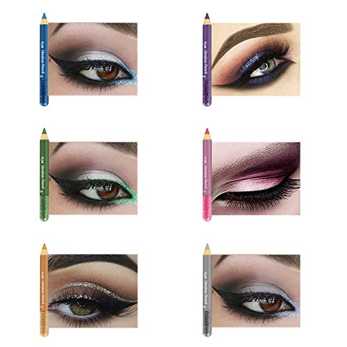 Ownest 12 Colors Glitter Eyeliner Set,Shimmer Eyeliner Pencil Pearl Eyeshadow Stick Colorful Eye Shadow Pen,Long Lasting Professional Eye Makeup for Women