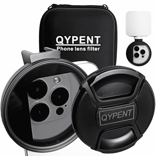 QYPENT 72mm Phone Camera Lens CPL Polarizers Filter, CPL Filter for iPhone Xs Max, iPhone XR, iPhone 15 14 13 12 Samsung s24 23 22 BLU, Motorola, Xiaomi and Other Smart Phones