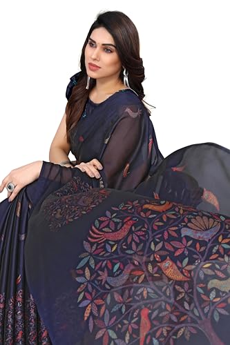 Image of MIRCHI FASHION Women Saree Chiffon Flower Print | Breathable Lightweight Sari for Office and Daily Use with Unstitched Blouse Piece (Available in 30 Styles)