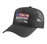 Brooklyn Boricua Proud Puerto Rican USA New York Latino Trucker Hat with Adjustable Mesh Back, Black
