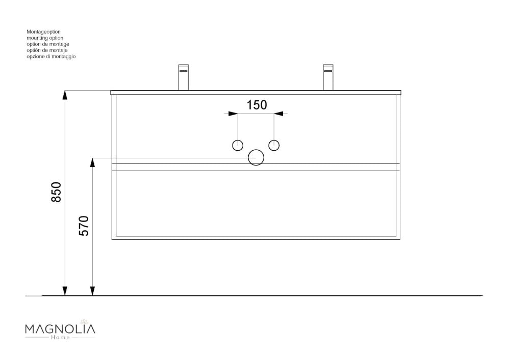 Magnolia Home Doppelbadmöbel Taifun & Waschtisch 120 cm 2 Greif SoftClose Weiß Hochglanz Badezimmerschrank mit Mineralguss Waschbecken