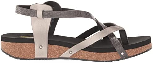 VOLATILE Women's Engie Multi Strap Thong Sandal, Charcoal, 10M | Image 5