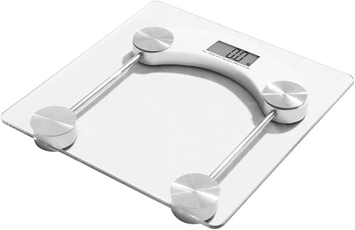 CASA Digital Bathroom Scale- Glass Platform - Clear - Square - Rounded Corners