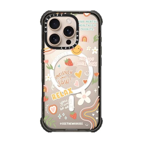 CASETiFY Ultra Impact iPhone 16 Pro Case [Strong Slim / 11.5ft 5X Militray Grade Drop Protection/Compatible with Magsafe] - Positive Affirmations - Clear Black by CASETiFY - Image 4
