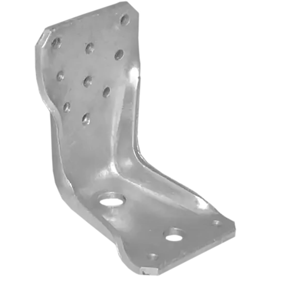 95mm x 65mm x 86mm (Pack of 10) LBZ95 Heavy Duty Galvanised Angle Bracket 4mm Thick Reinforced Steel Corner Connector for Timber and Concrete Fixing - L07E