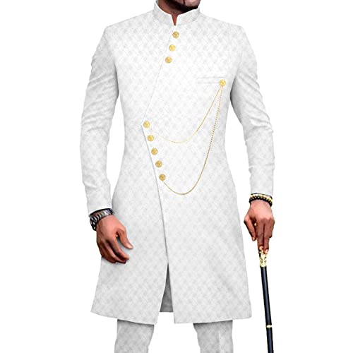 Men`s Suit African Clothing Dashiki Jacket and Ankara Pants 2 Piece Set Dress Suit Ankara Attire for Wedding