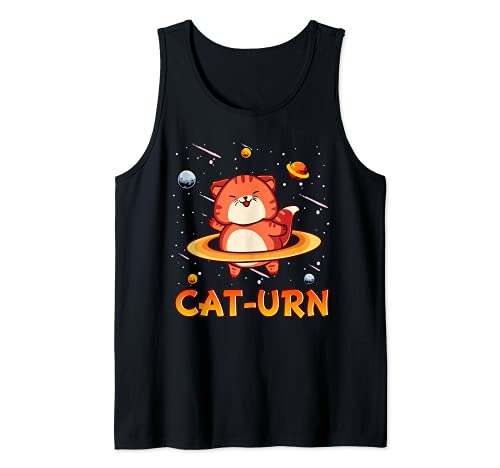 Gato-urna | Divertido Planeta Espacial Astronomía Gato :Lover Pun Broma Camiseta sin Mangas
