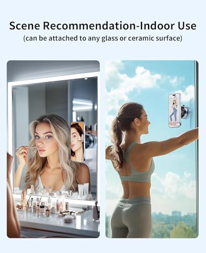 Image of Mobile Stand 360 Phone Holder magpro Vacuum Magnetic - Strong Suction Hands-Free Mobile Mount for Car, Mirror, Gym & Smooth Surfaces, Universal for All Smartphone